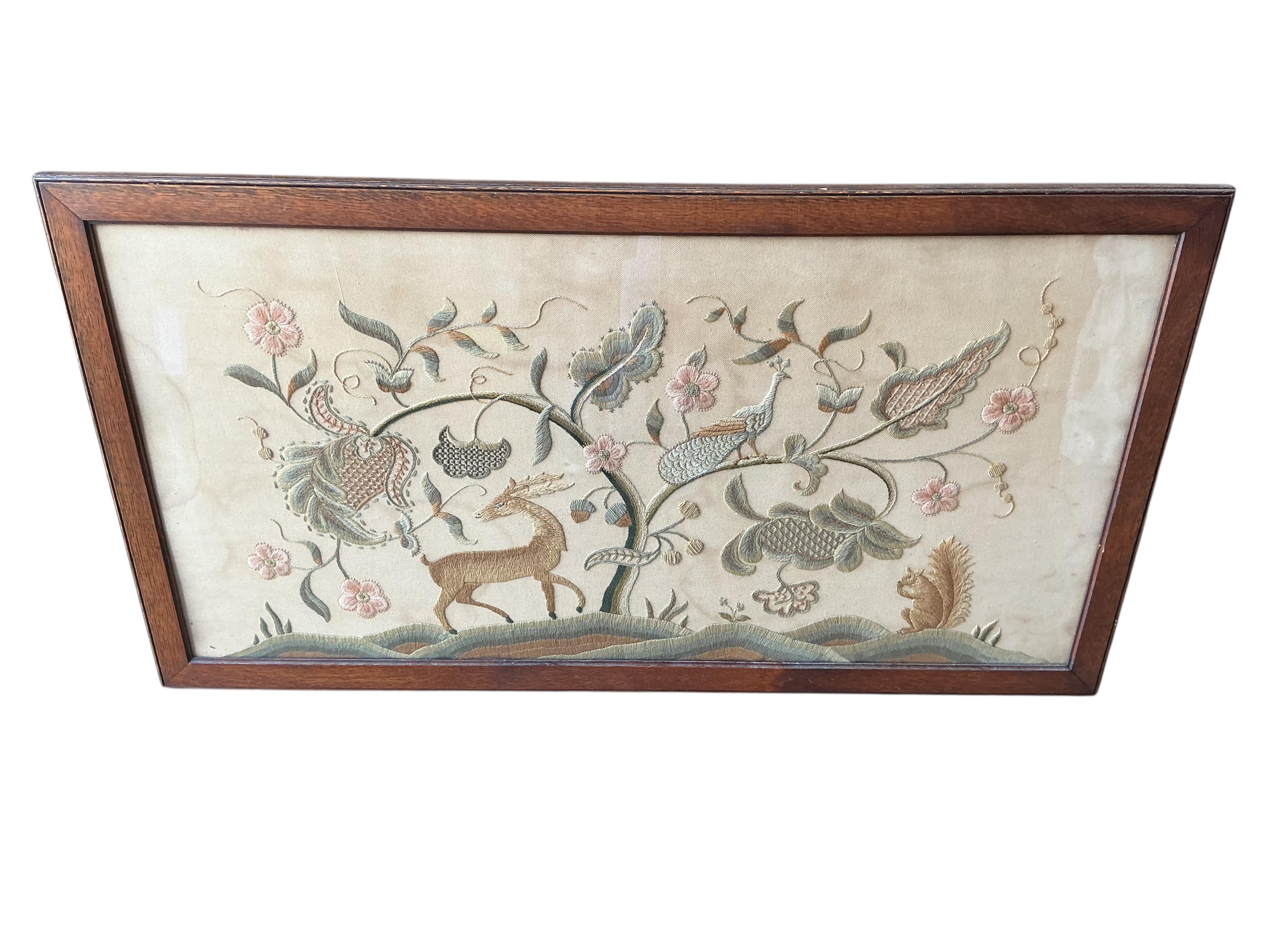 Two early 20th century tapestry panels, larger width 120cm, height 64cm